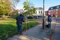 Schilder kunstenaars in actie